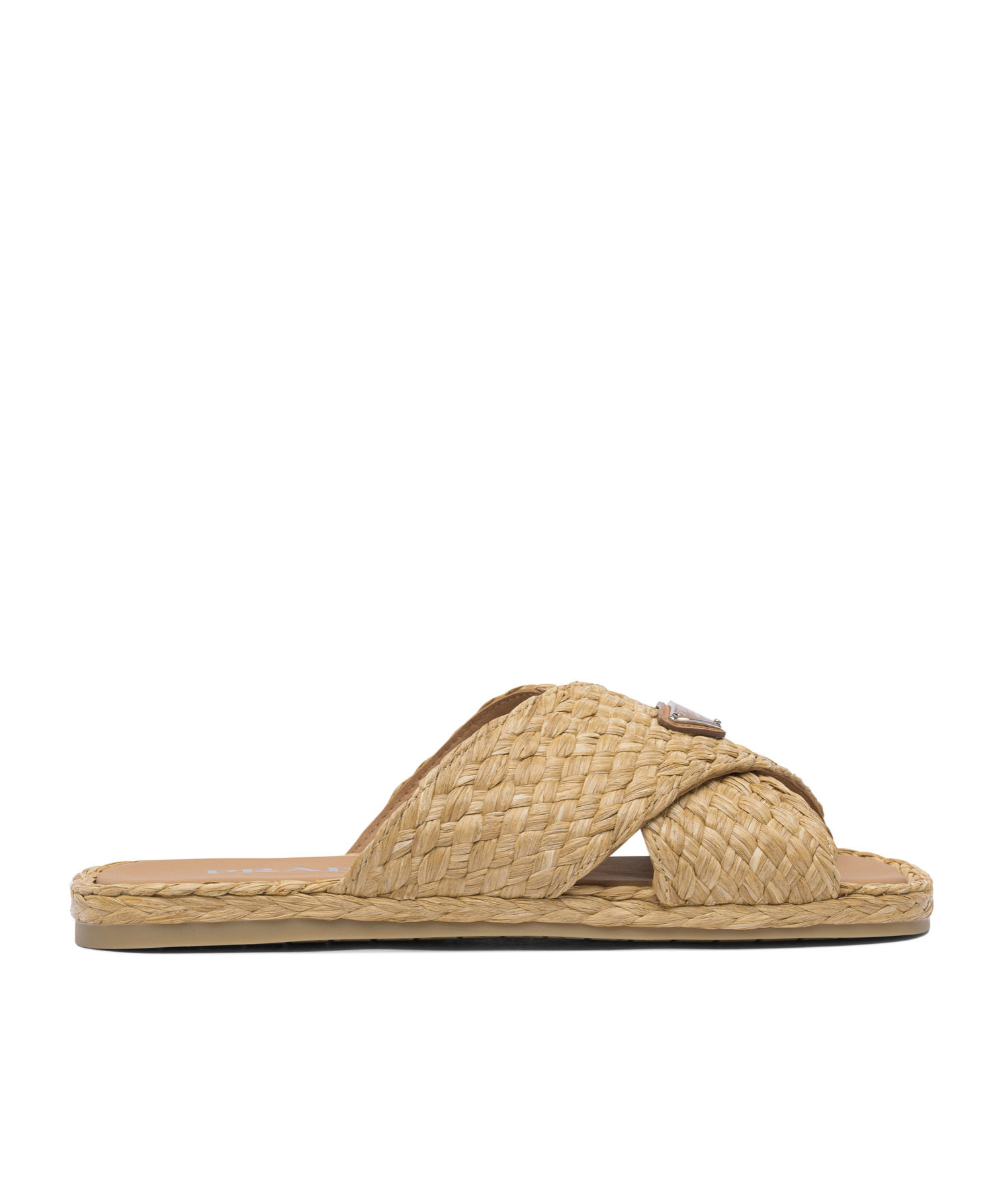 Prada Raffia Sandals In Nude