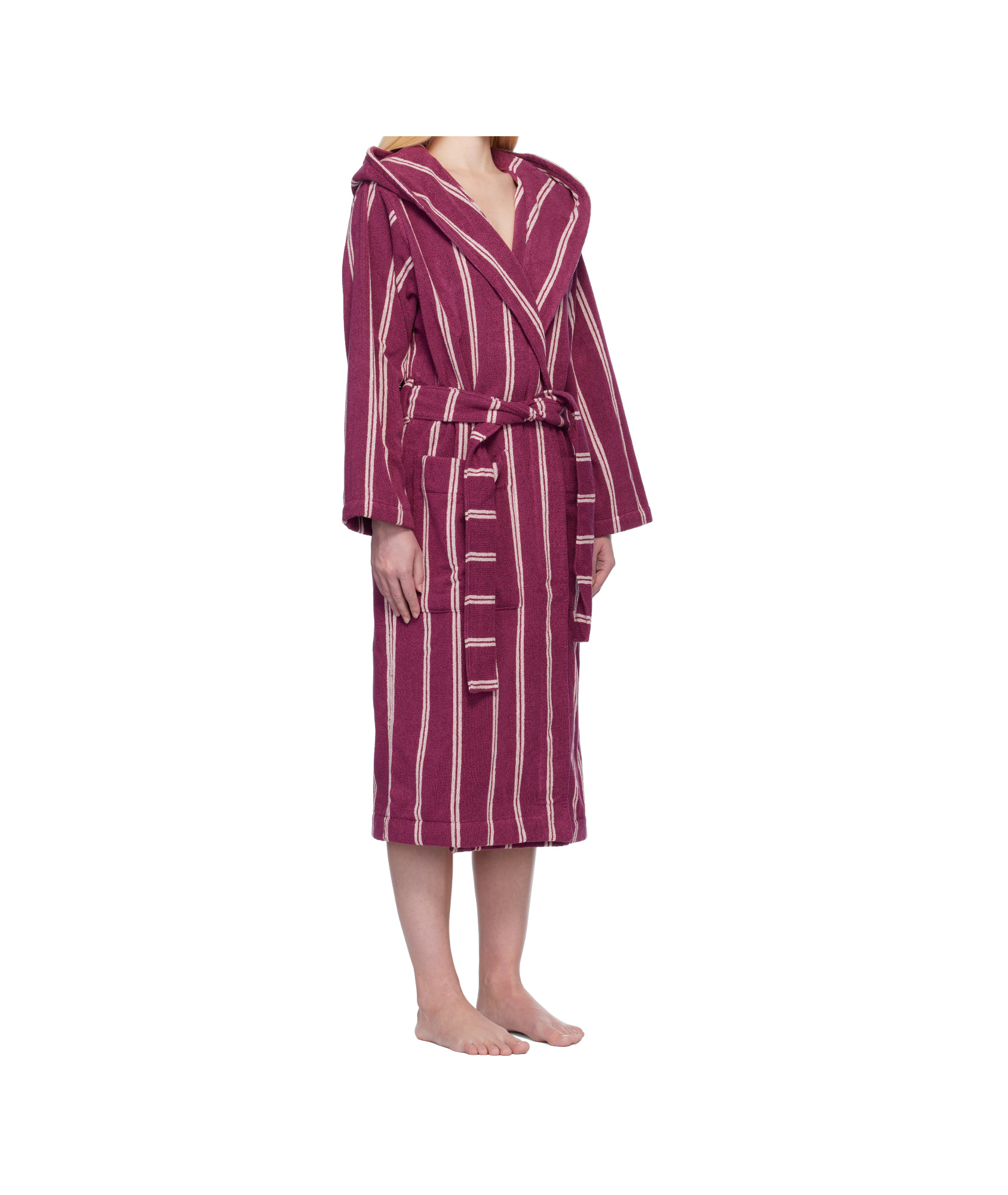 Tekla Hooded Bathrobe In Red
