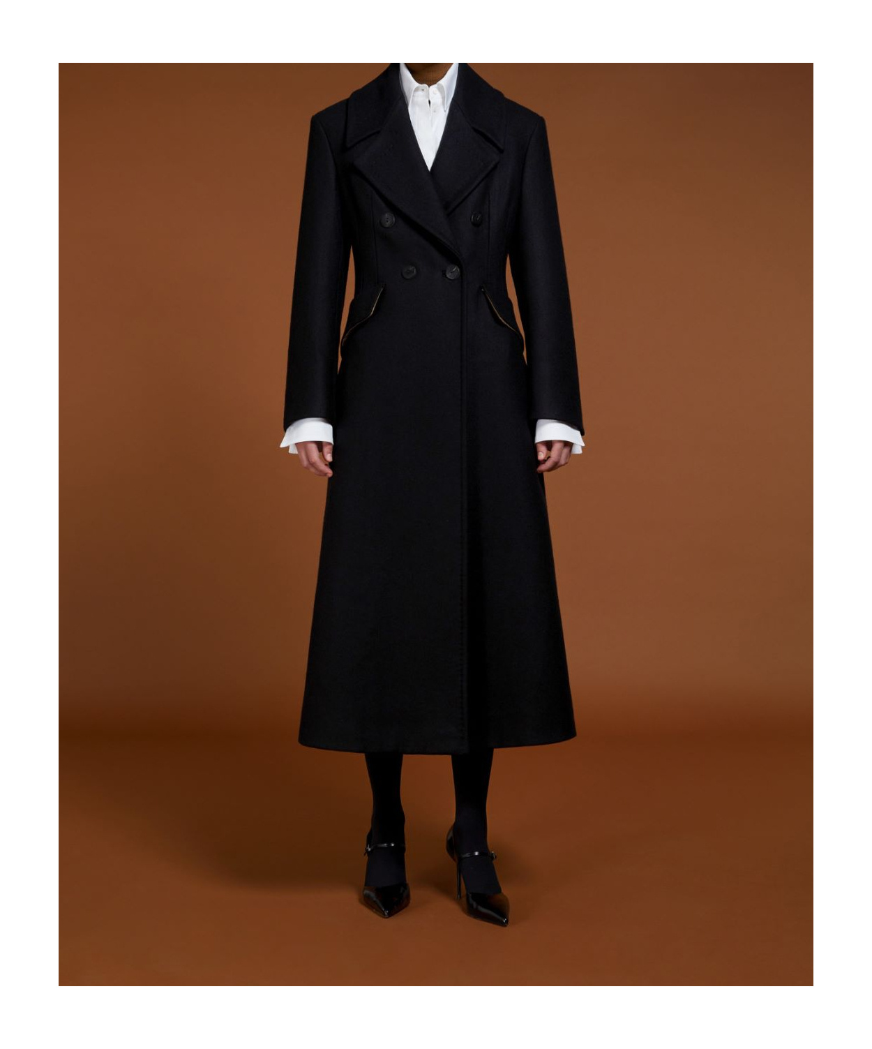 Max Mara Double-breasted Coat In Black