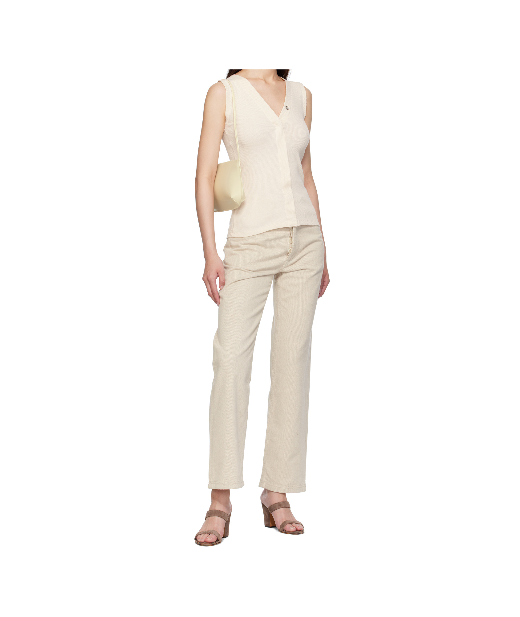 Baserange Off-white Tav Snaps Tank Top In Neutral
