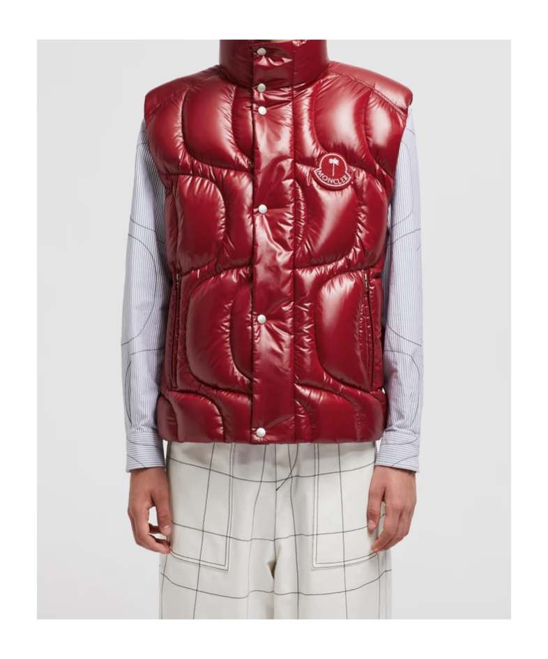 Moncler X Palm Angels Gwenyth Down Vest Red In Red