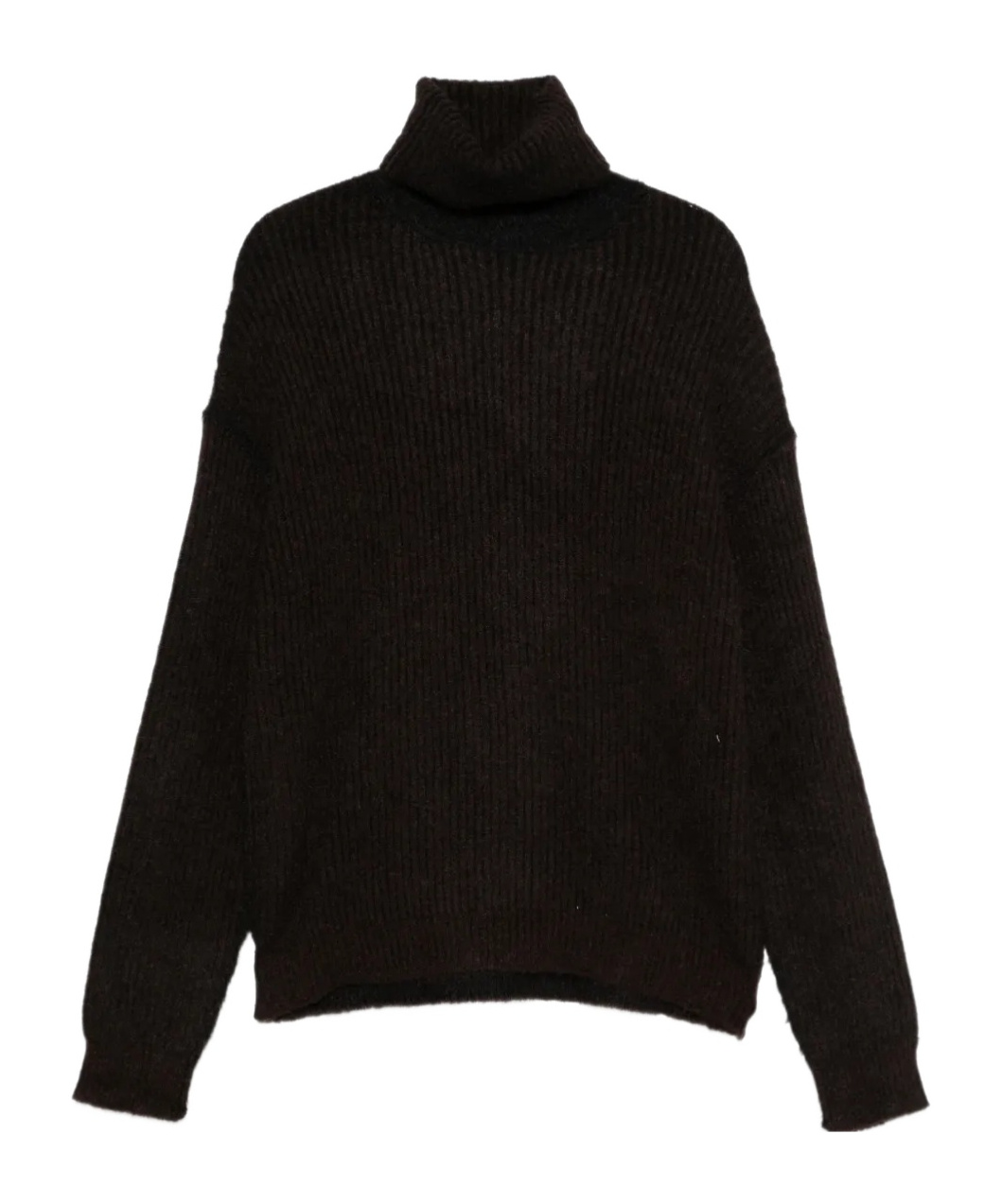 Uma Wang Ribbed Turtleneck Sweater In Brown
