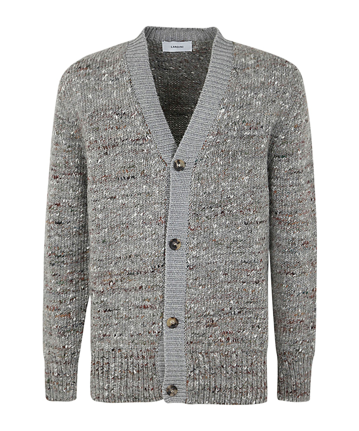 Lardini Man V-neck Knit Sweater In Gray