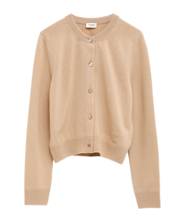 Celine Long Sleeve Sweater In Nude