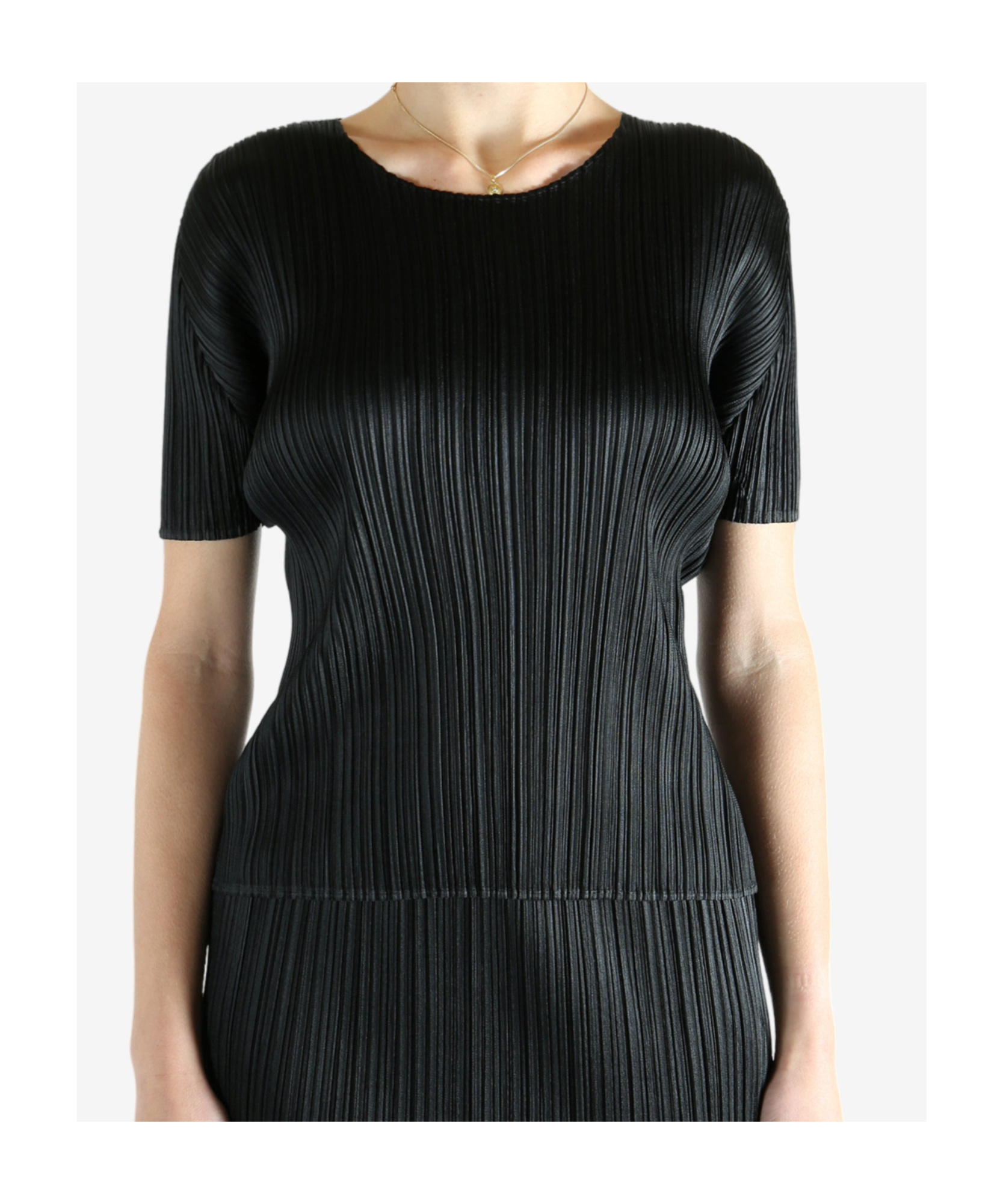 Issey Miyake Crew Neck Shirt In Black