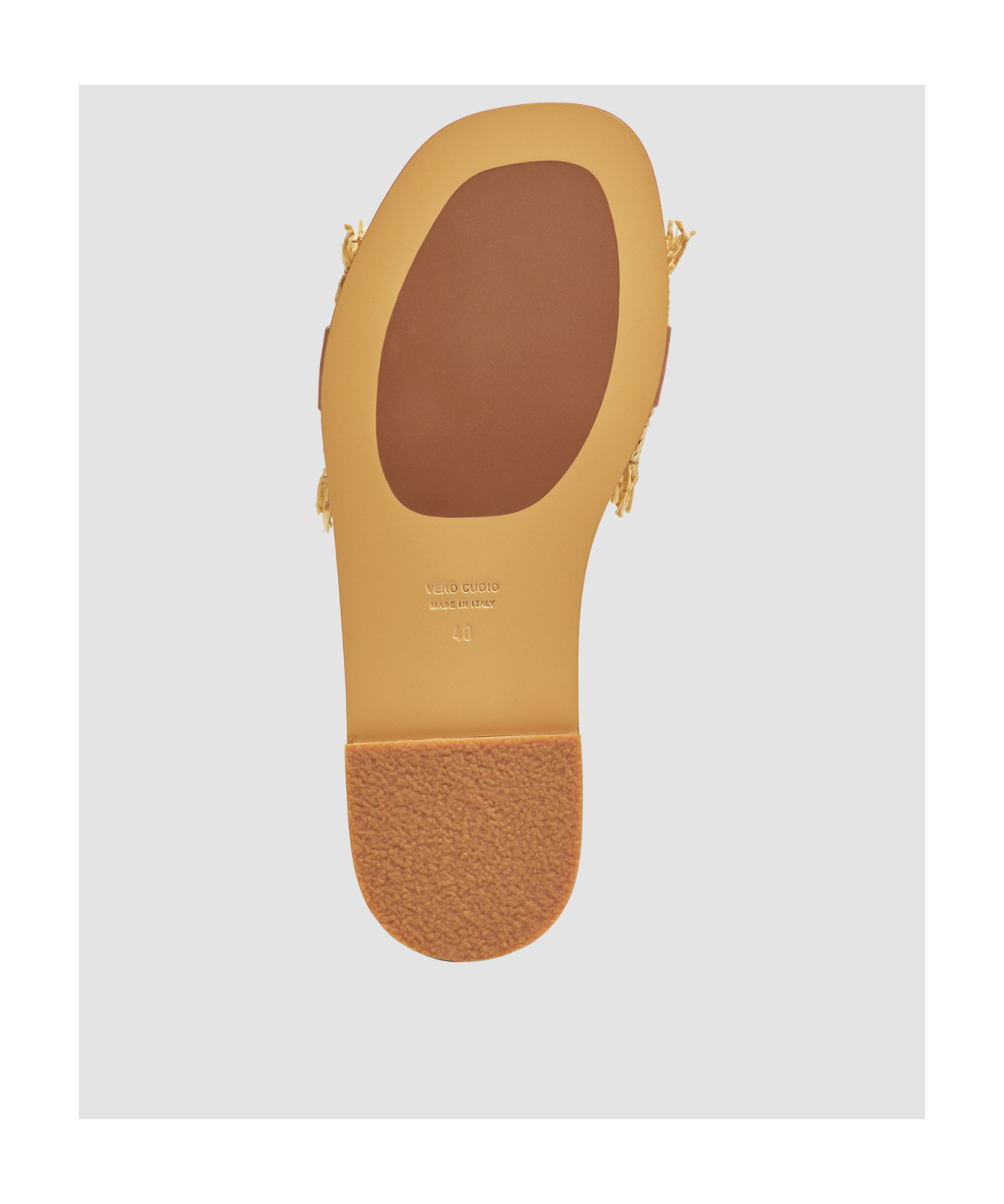 Moncler Bell Raffia  Leather Sliders In Brown