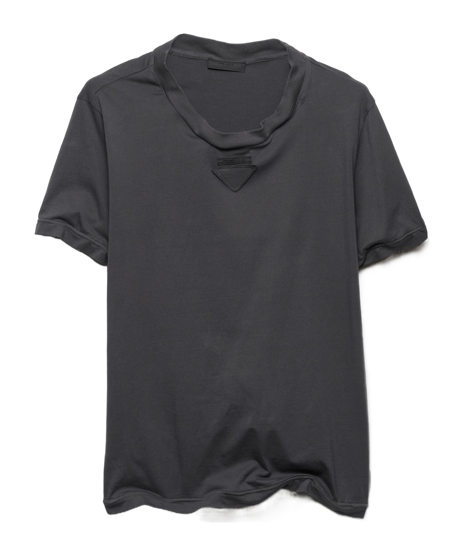 Prada Shapeable Cotton T-shirt In Gray