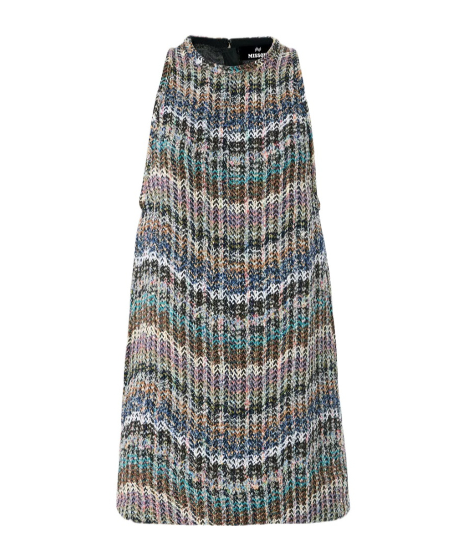 Missoni Chevron Knit Mini Dress With Sequins In Multi-color