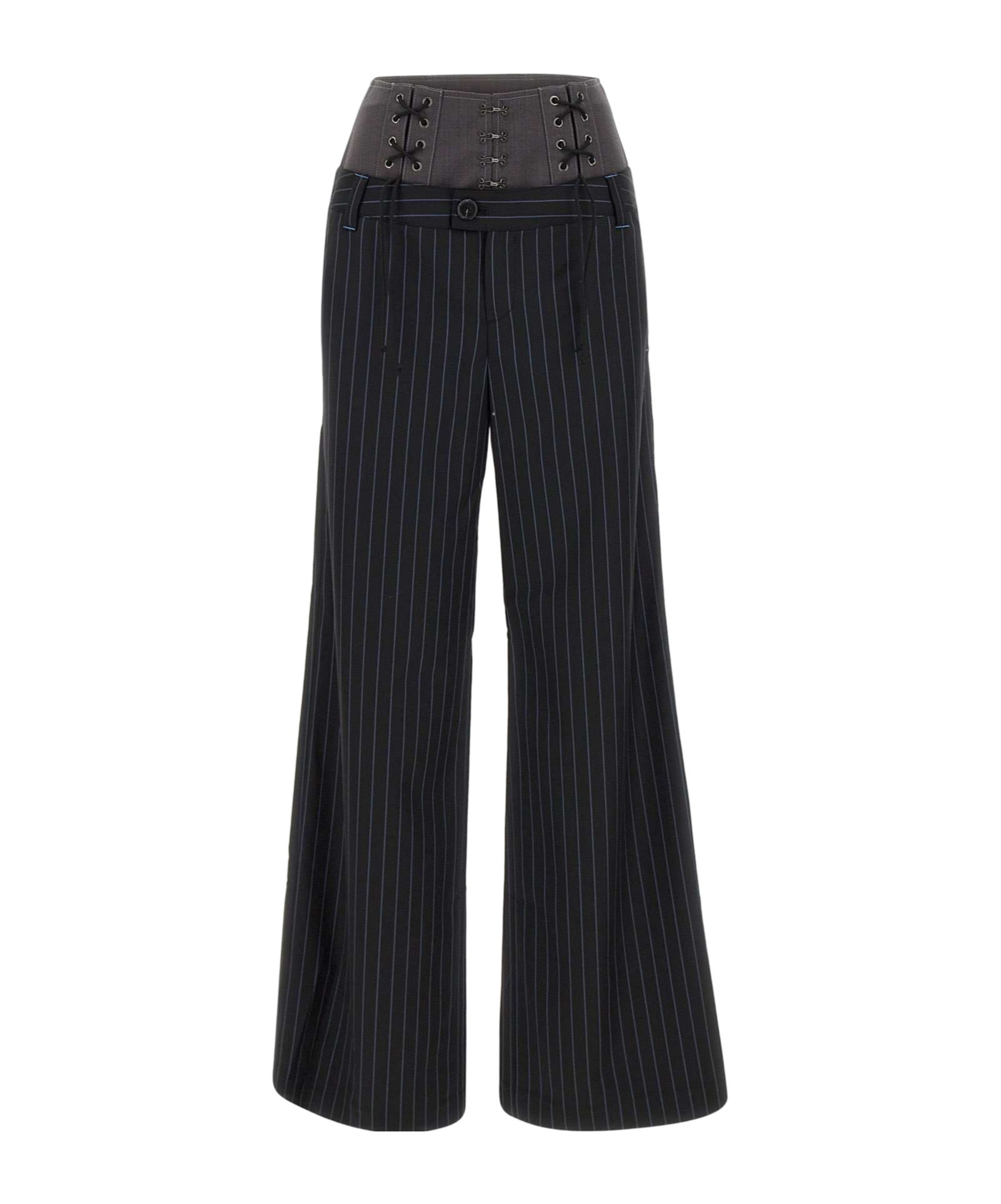 Shop Andersson Bell Lace-up Double Waist Trousers In Black