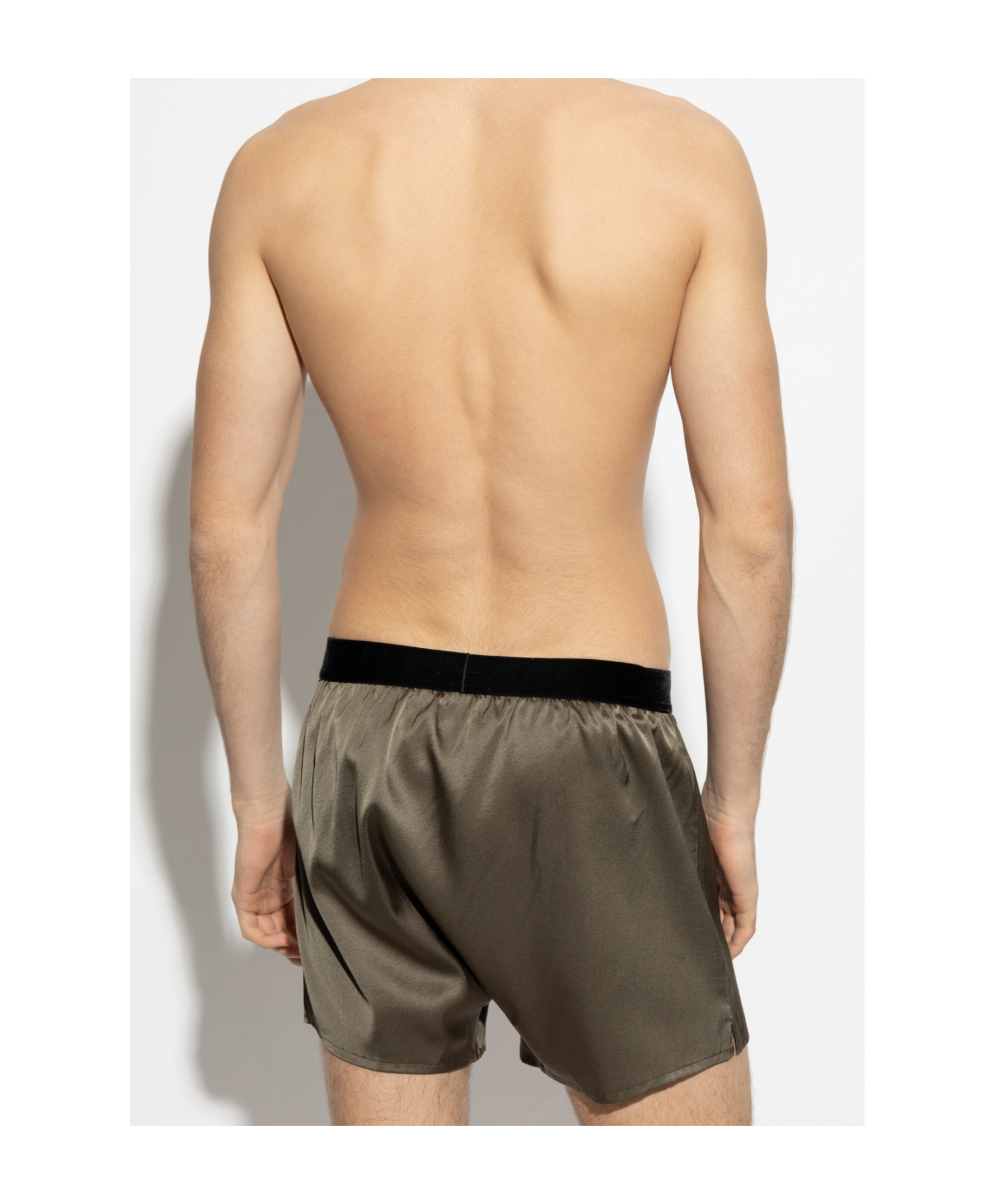 Tom Ford Elastic Waist Shorts In Green