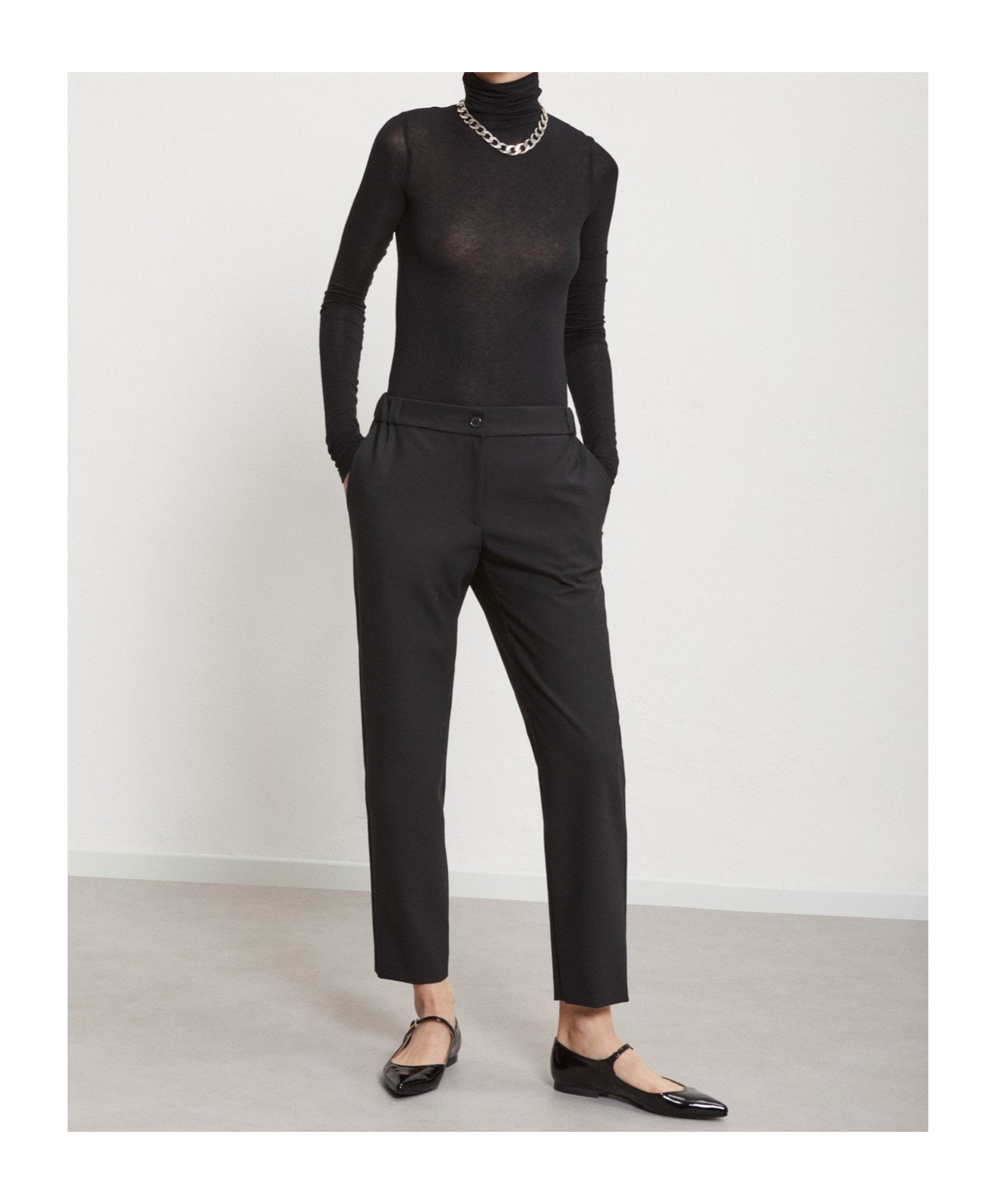 OTTOD'AME ELASTIC WAIST CASUAL PANTS