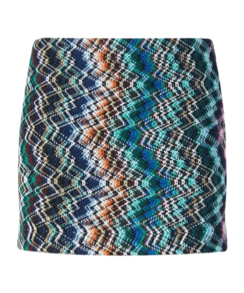 Missoni Zigzag Wool-cotton Mini Skirt In Blue