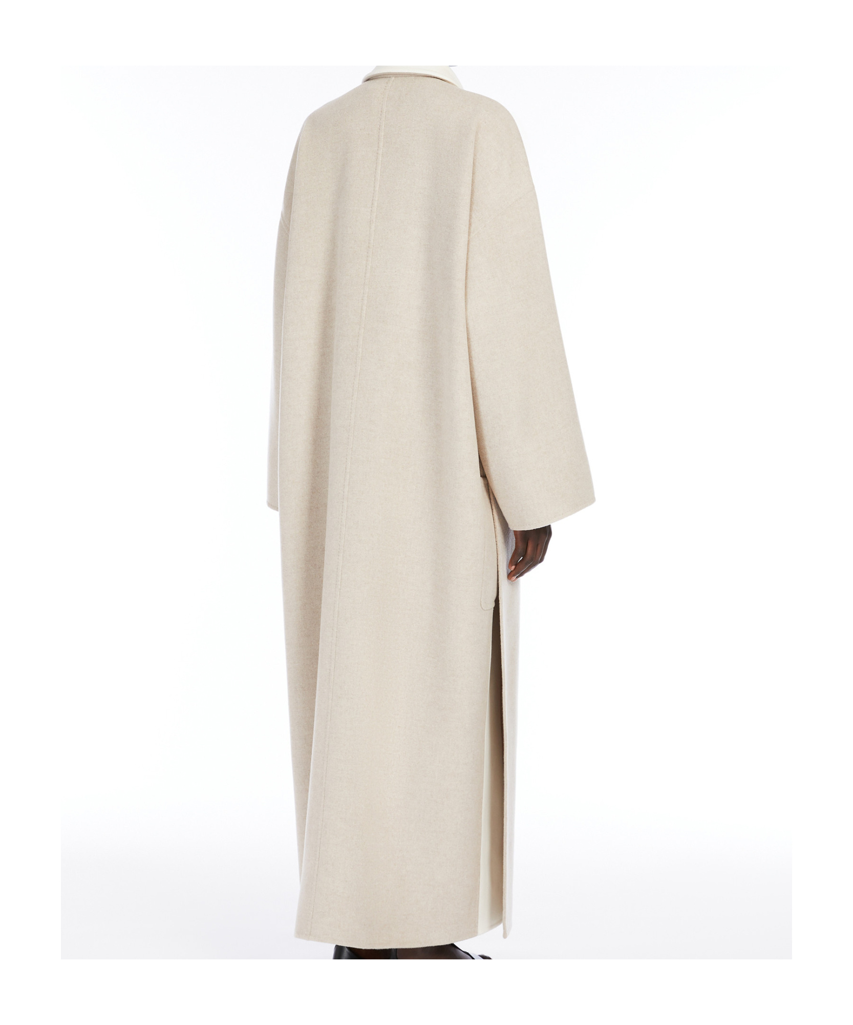 Shop Max Mara Wool And Double Cashmere Coat In Nude