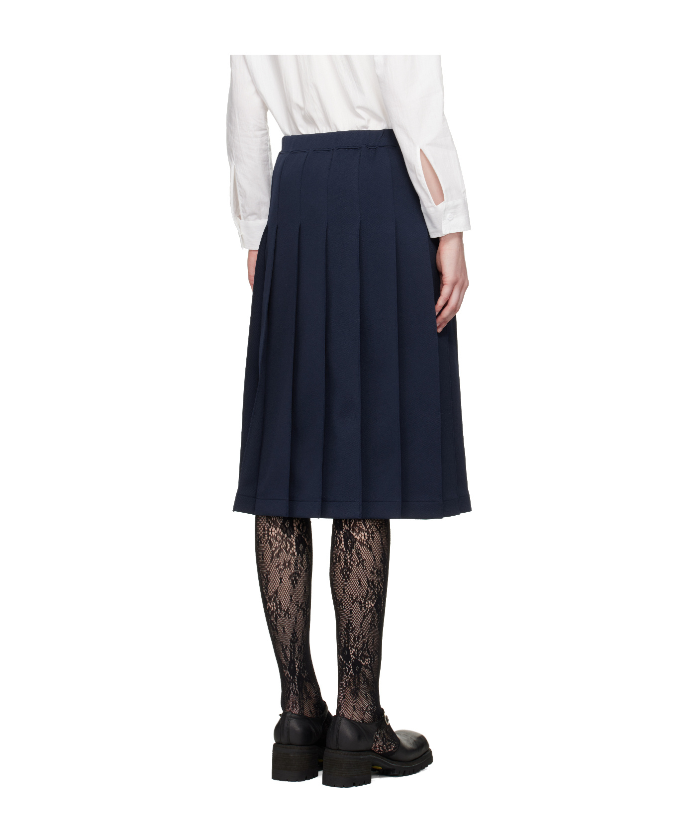 Comme Des Garçons Girl Pleated Midi Skirt In Blue