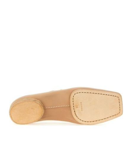 Uma Wang Ballerinas With Crossed Bands In Nude