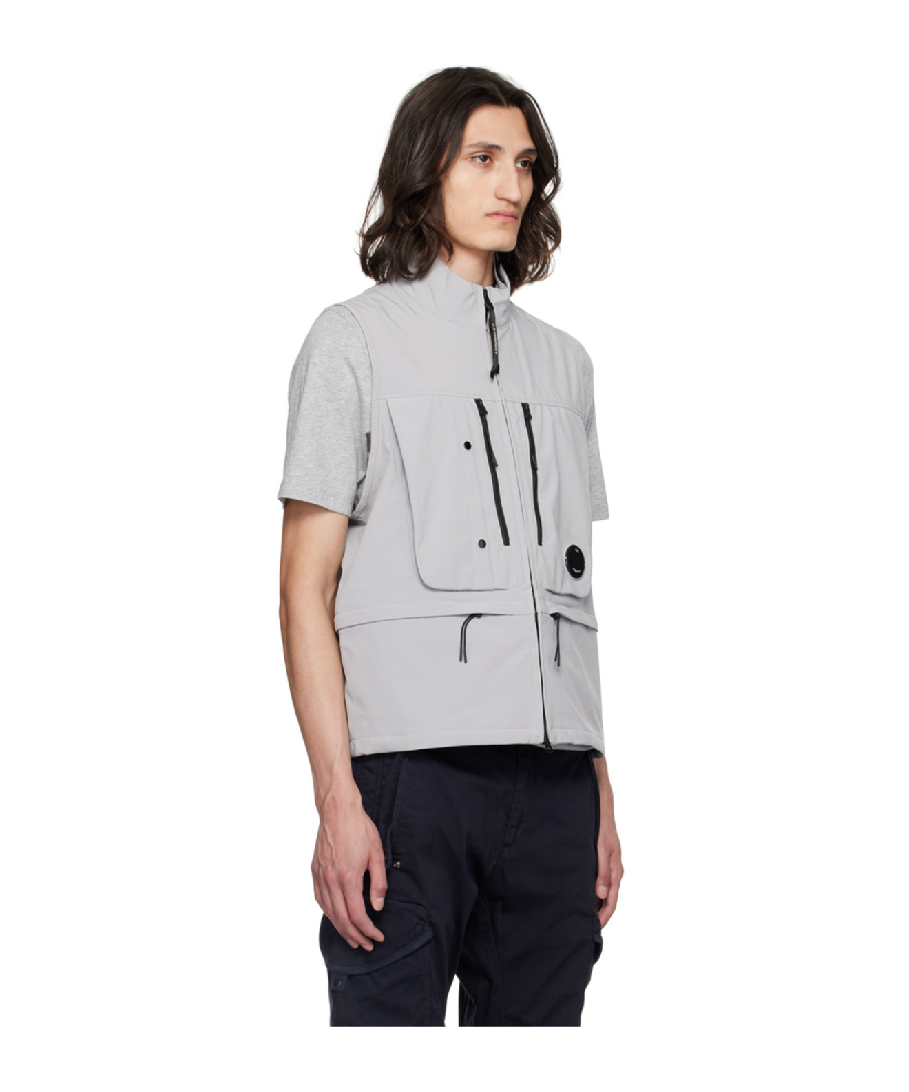 Shop C.p. Company Zippered Pocket Vest In White