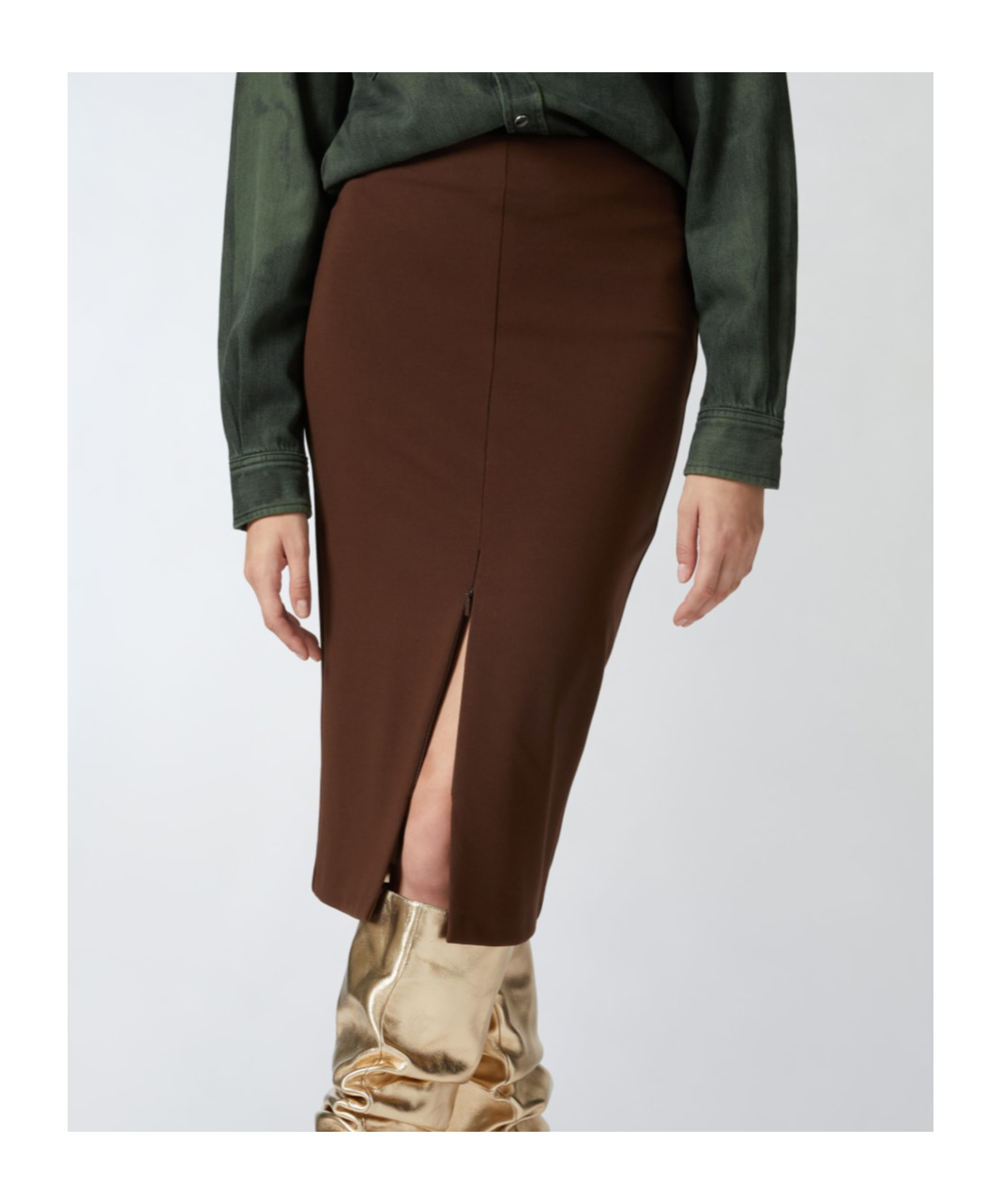 Pinko Vasca Midi Skirt In Brown