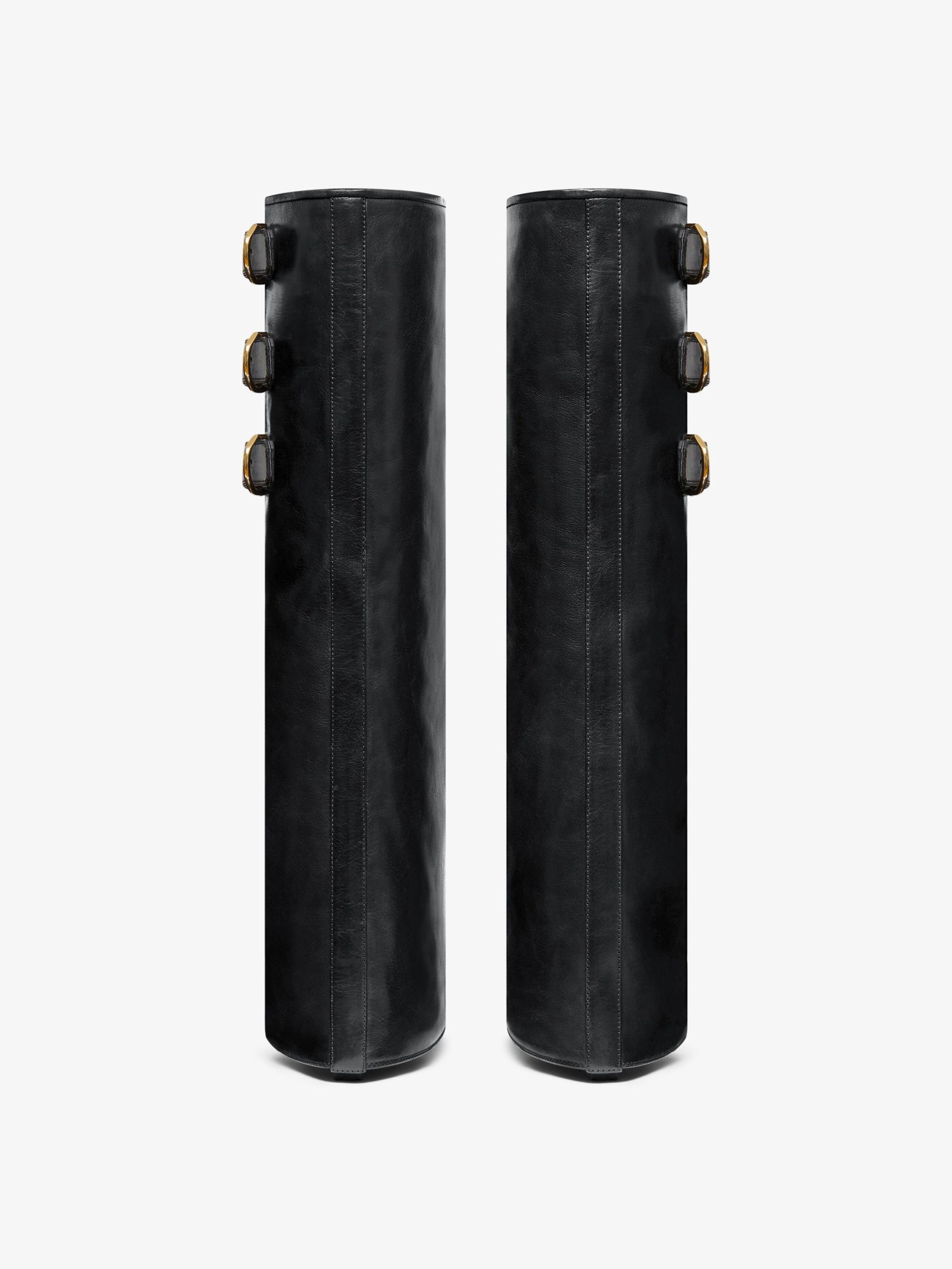 Shop Givenchy Shark Lock Buckles Boots In Leather