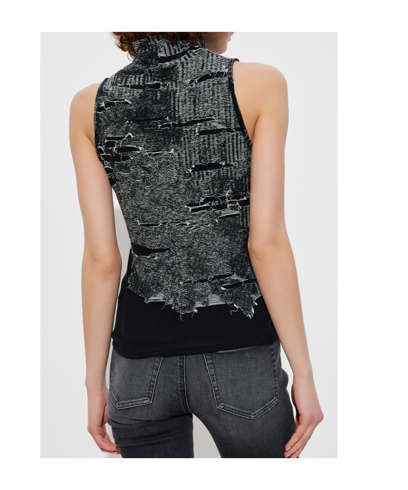 Diesel High-necked Vest In Black