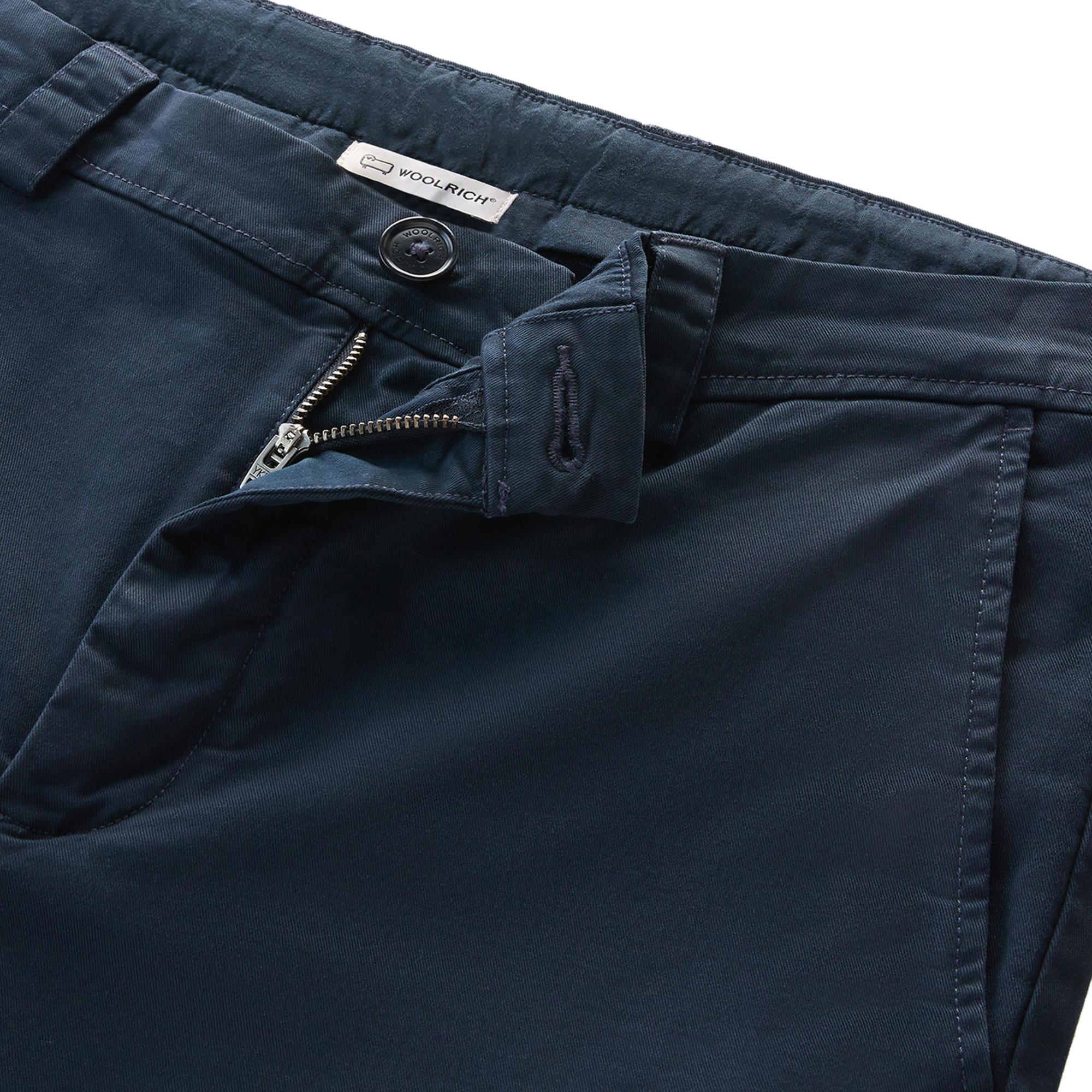 Woolrich Straight-leg Cotton Chino Trousers In Blue