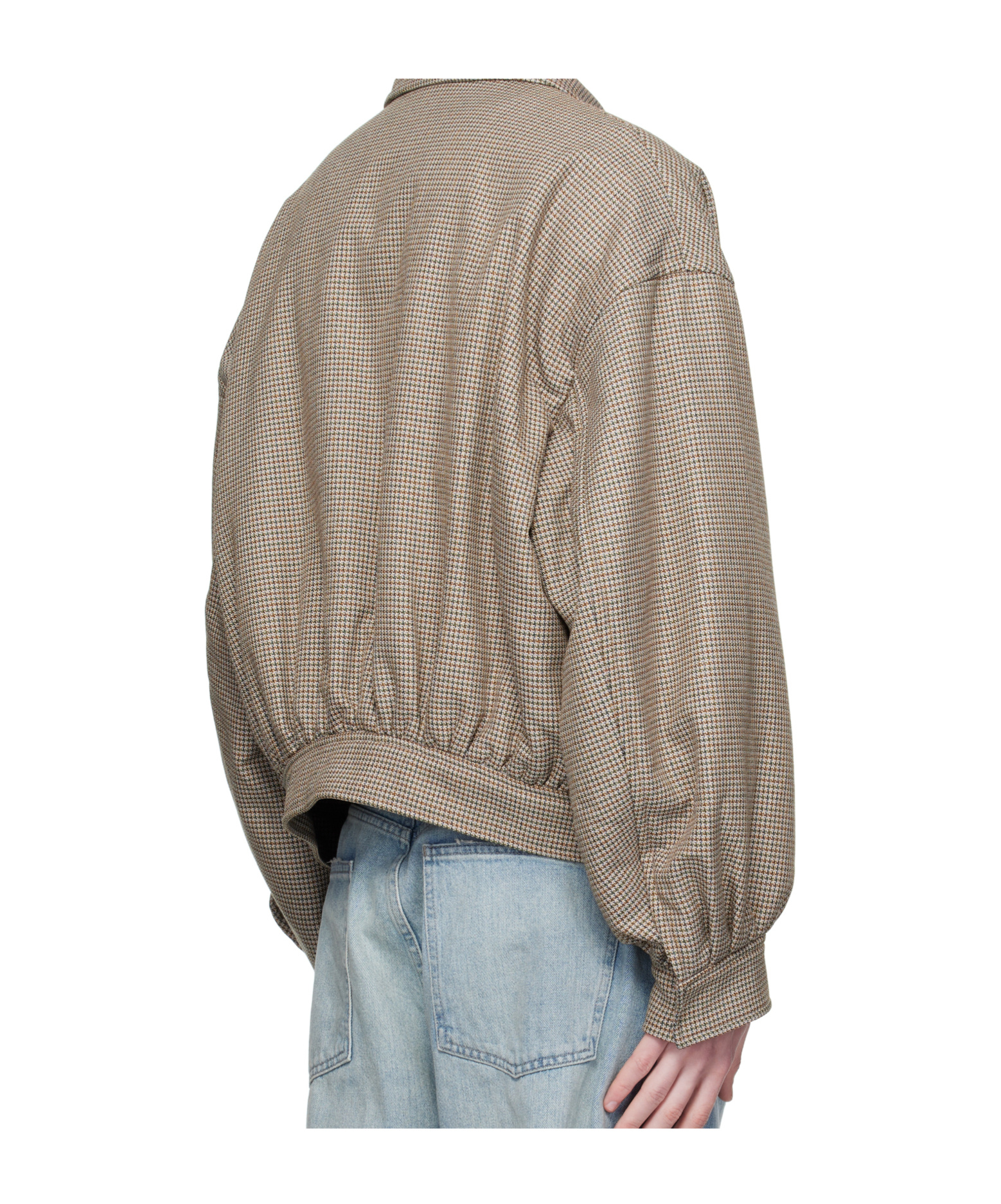 We11 Done Beige Checkered Bomber Jacket In Brown