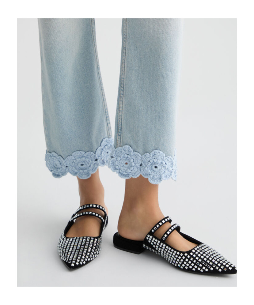 Liu •jo Straight Jeans With Crochet Embroidery