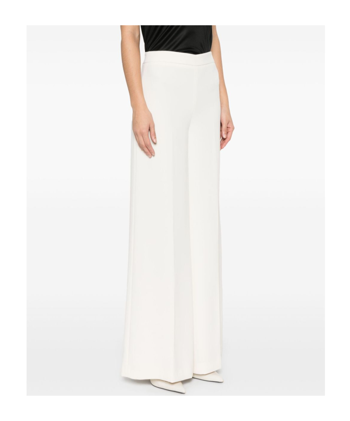 Shop Twinset Crepe Palazzo Pants In White