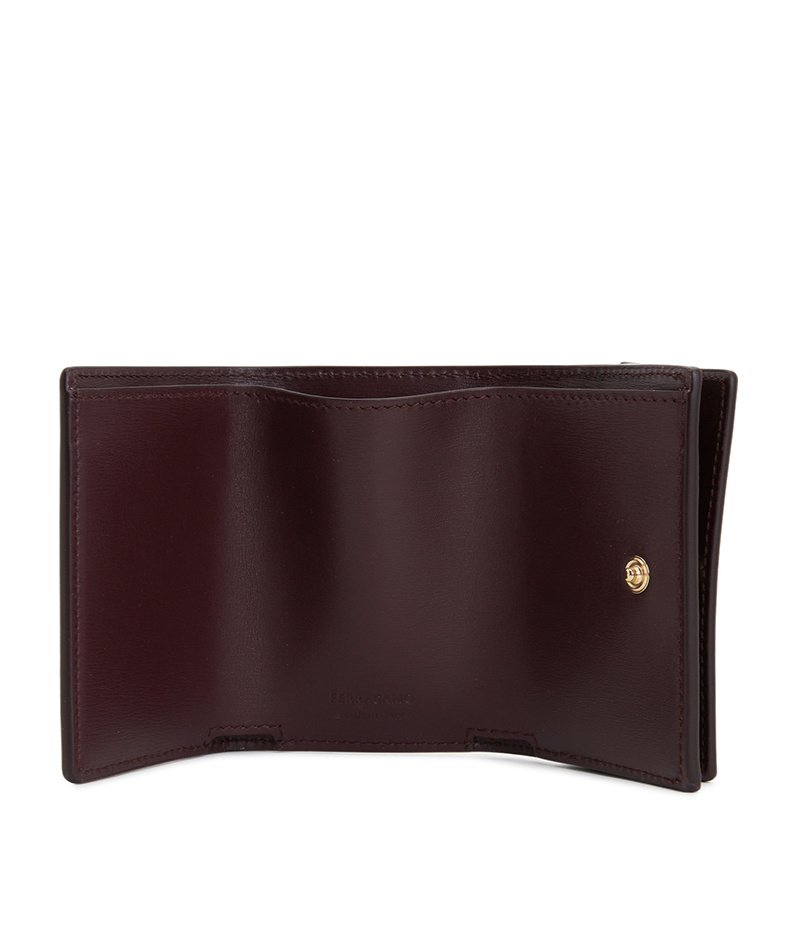 Ferragamo Printed Logo Wallet In Red