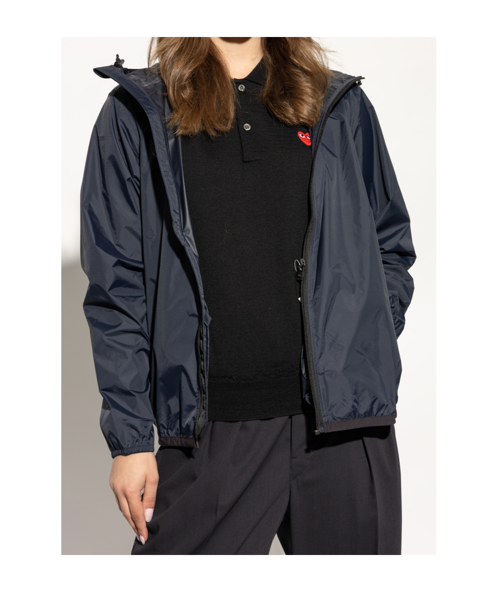 Comme Des Garçons Play X K-way Heart-patch Lightweight Jacket In Black