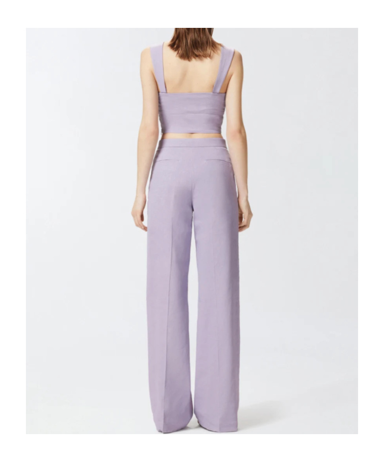Pinko Woven Palazzo Pants In Purple