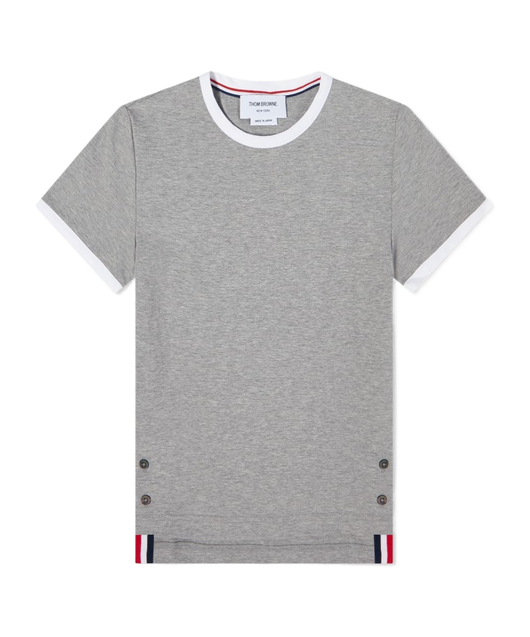 Thom Browne "ringer" T-shirt – Light Grey In Gray