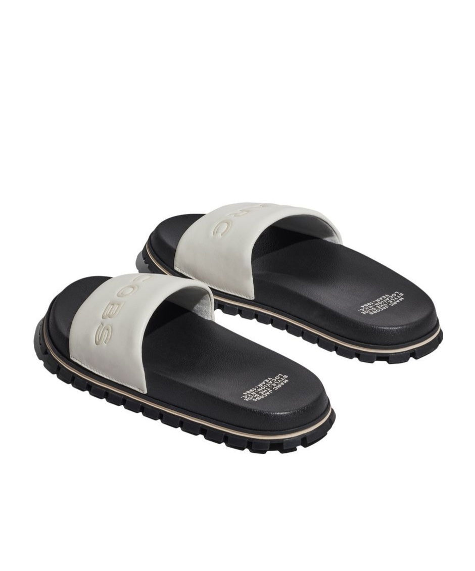 Marc Jacobs The Leather Slide Logo-embossed Slides In White