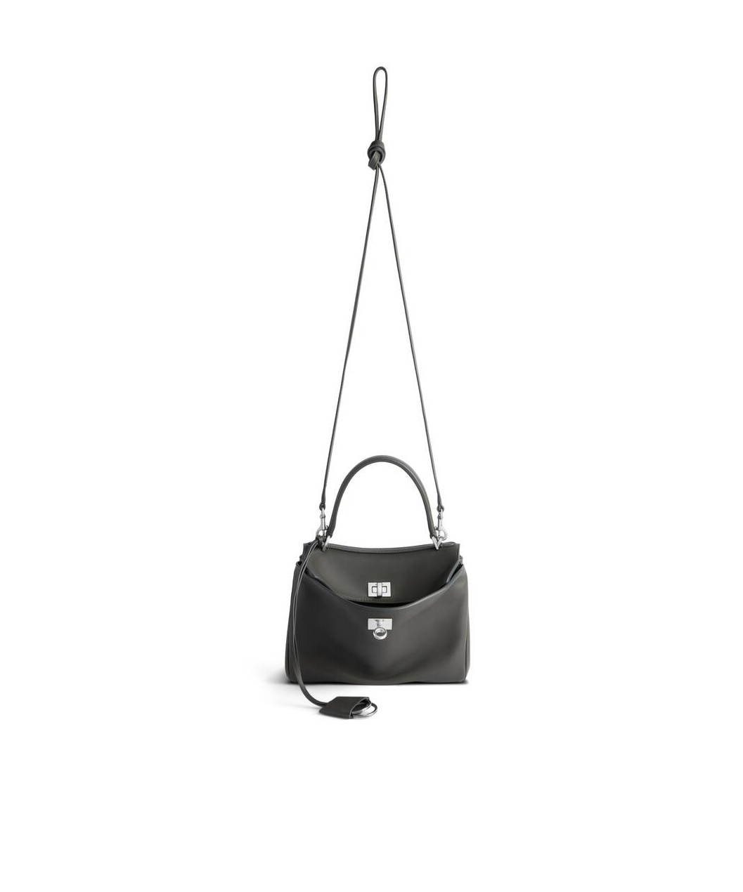 Balenciaga Rodeo Mini Leather Tote Bag In Grey