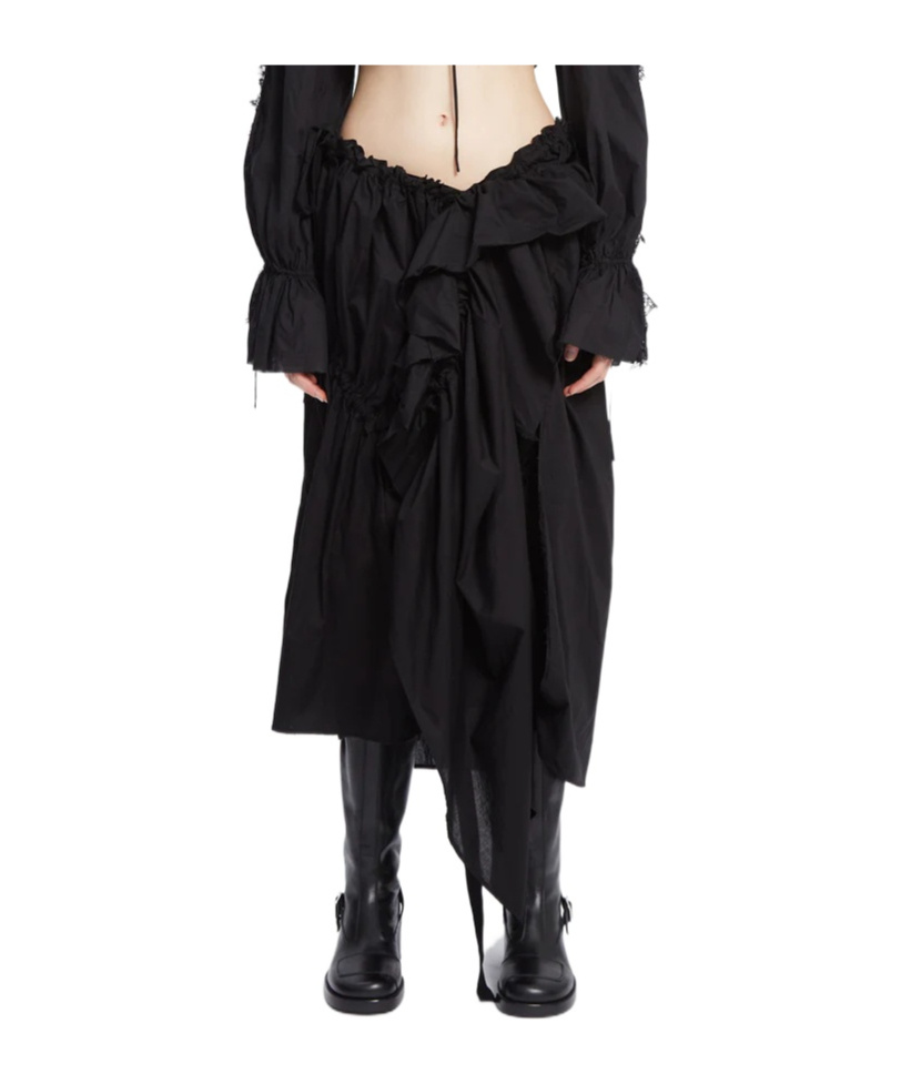 Ann Demeulemeester Maike Midi Ruffled Skirt In Black