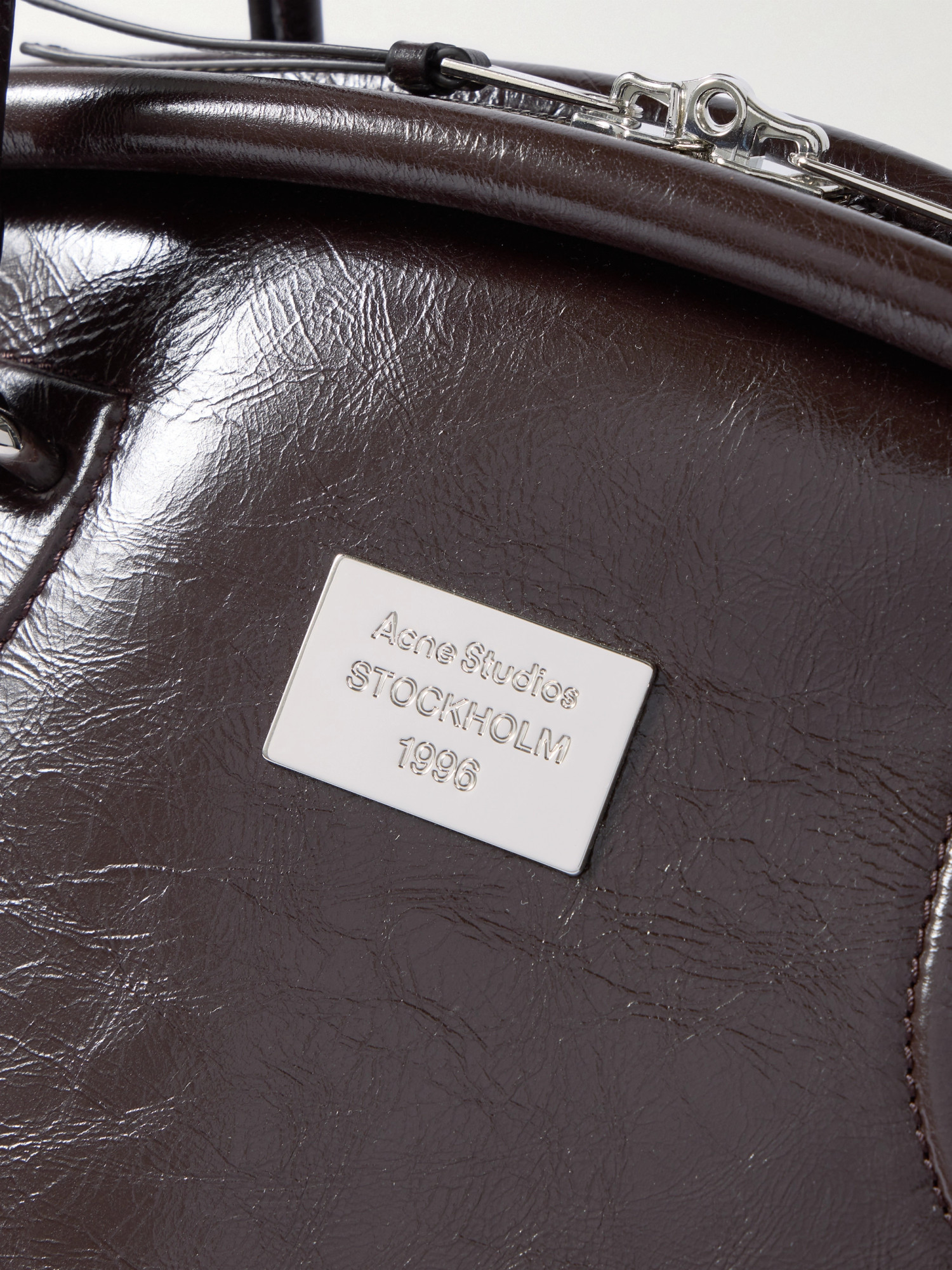Acne Studios Brown Bowlina Shoulder Bag In Black