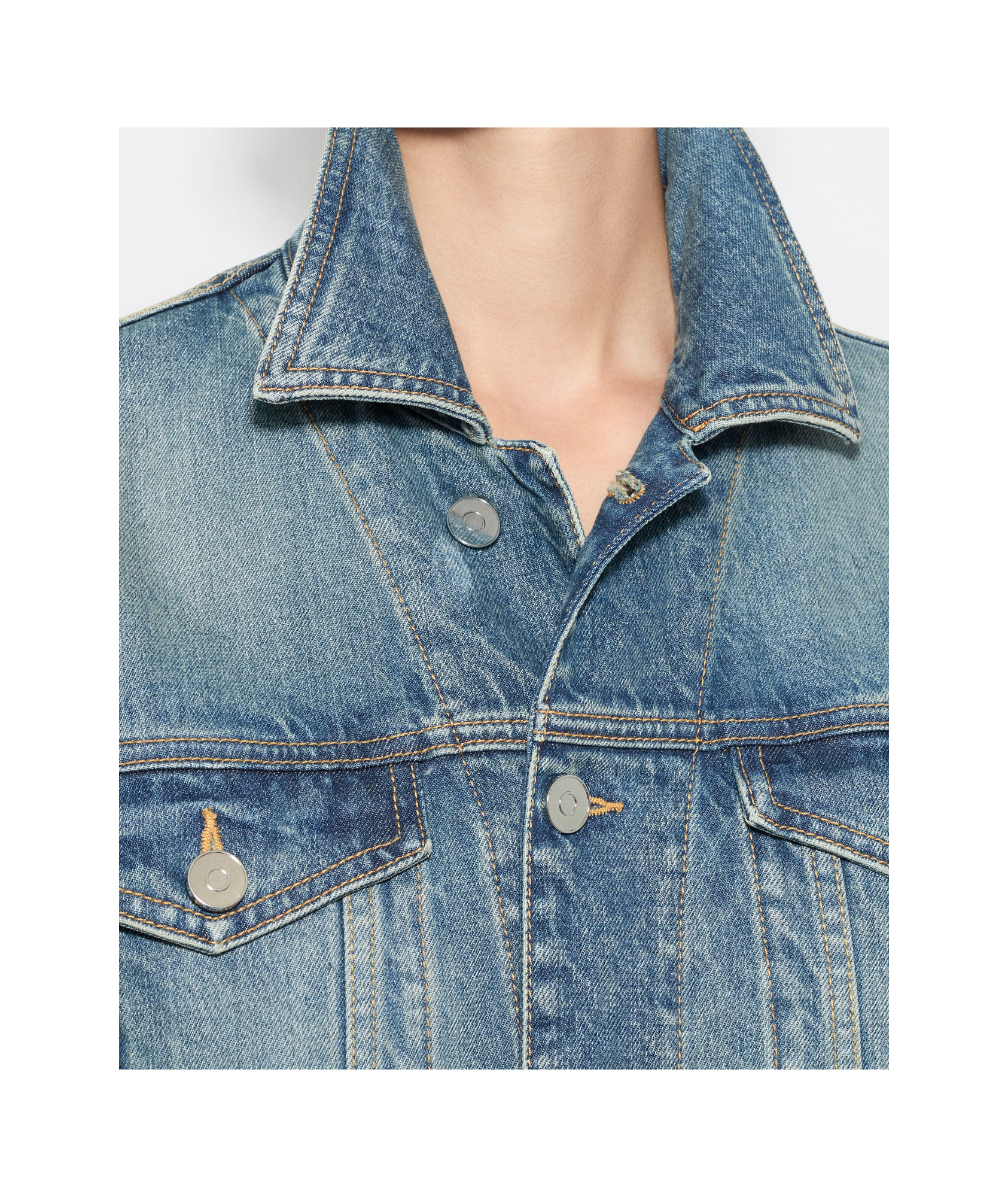 Shop Alaïa Peplum Denim Jacket In Blue