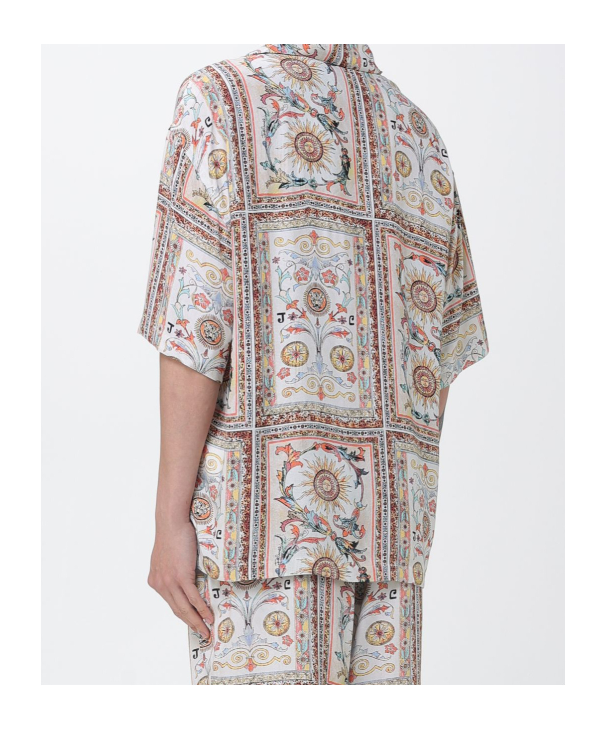 Just Cavalli Patterned Shirt In Gold