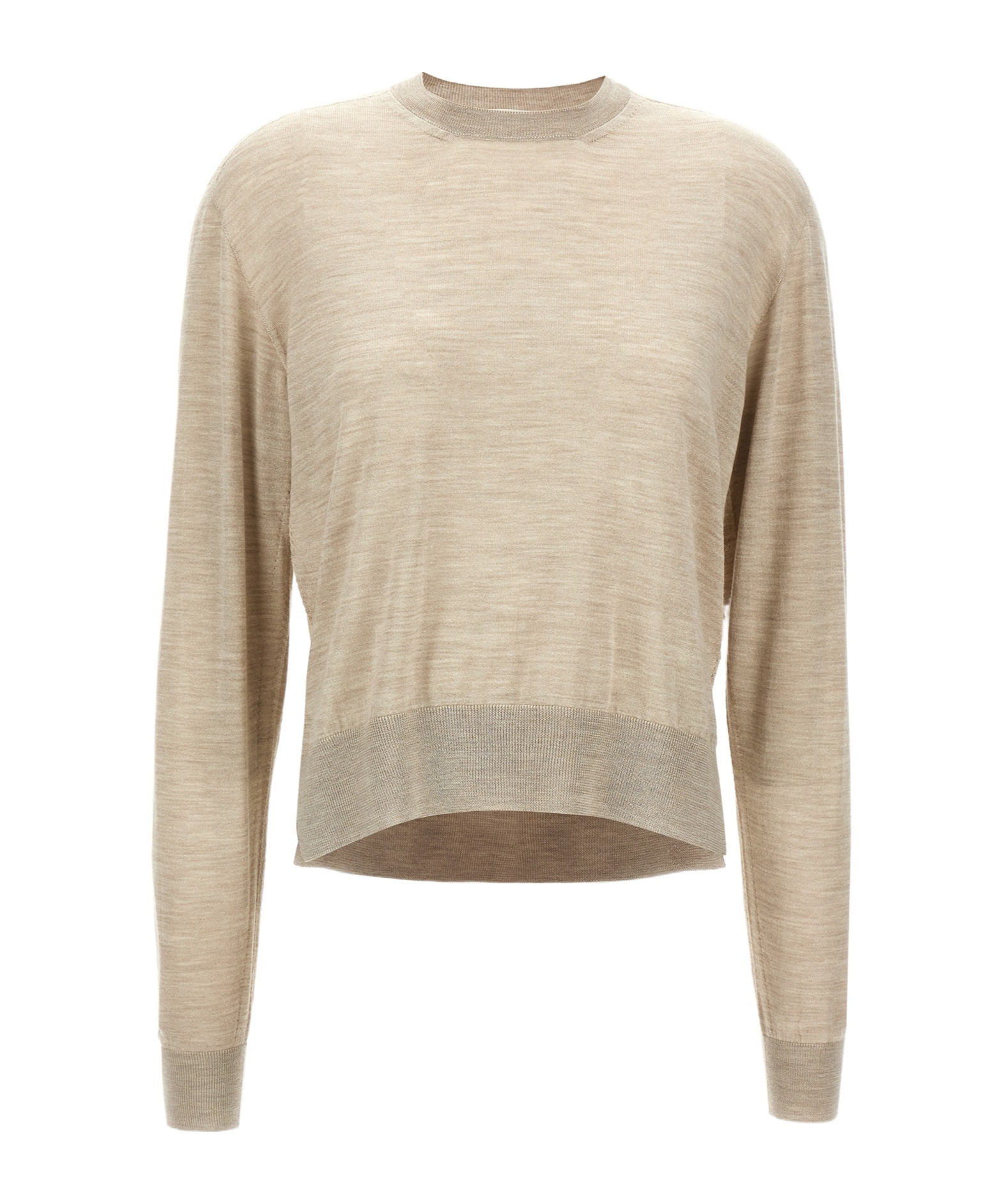 Jil Sander Asymmetrical Mesh Sweaters And Cardigans In Nude