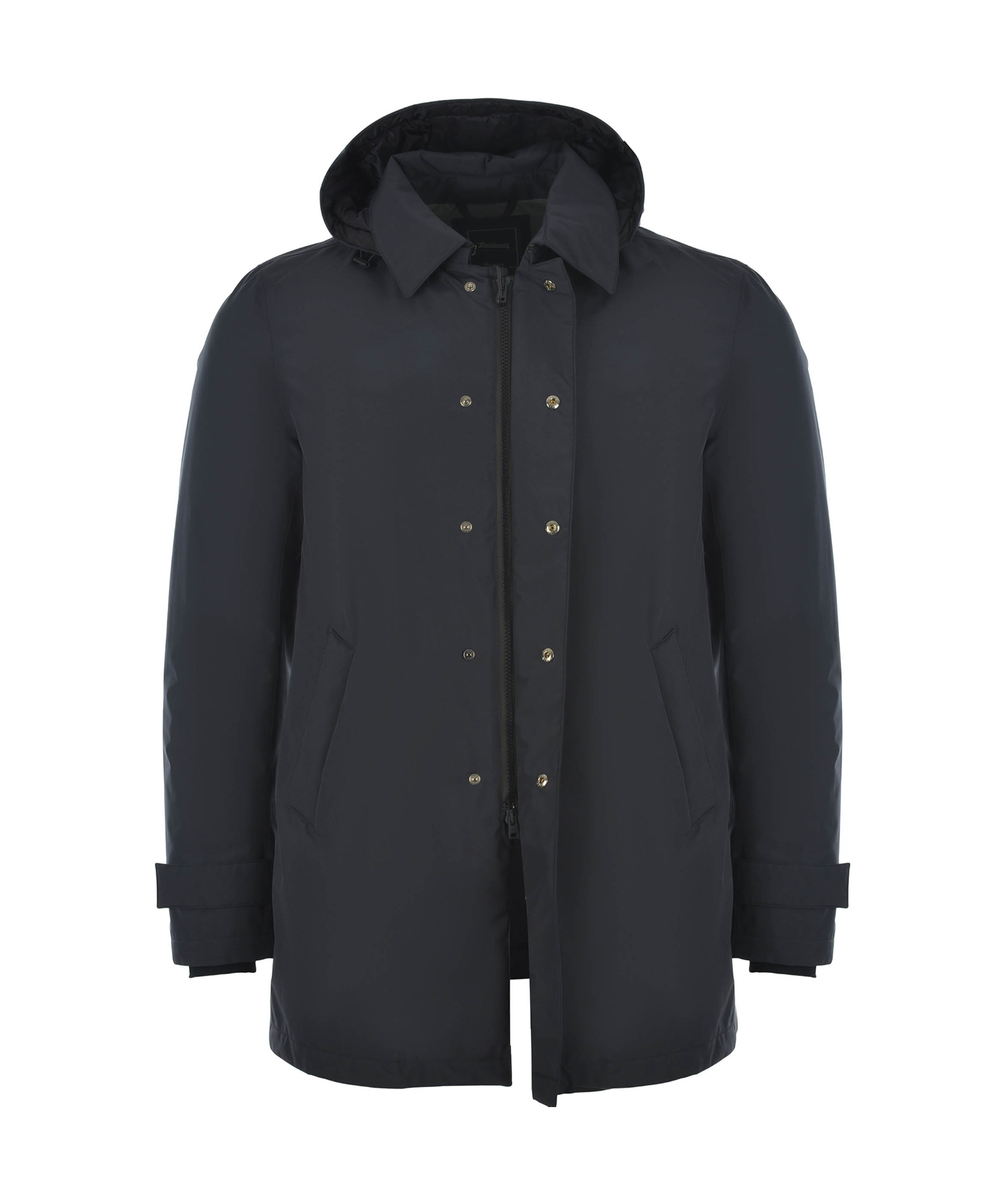 Herno Functional Wardrobe Waterproof Hooded Raincoat In Black