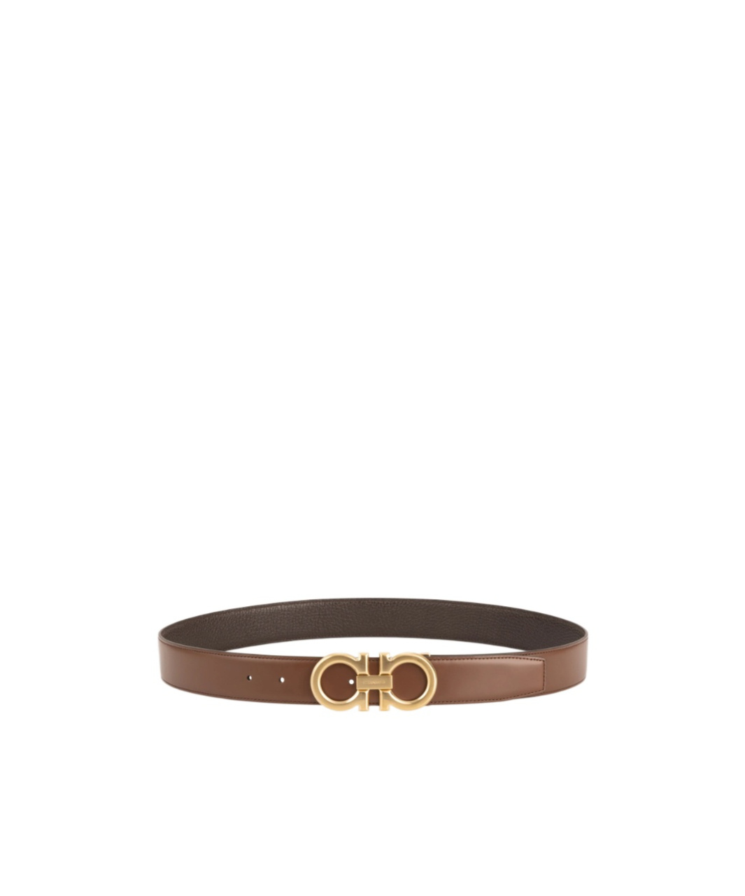 Ferragamo Reversible And Adjustable Gancini Belt In Brown