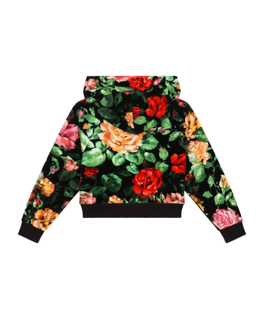 Dolce & Gabbana Rose Print Hoodie In Black
