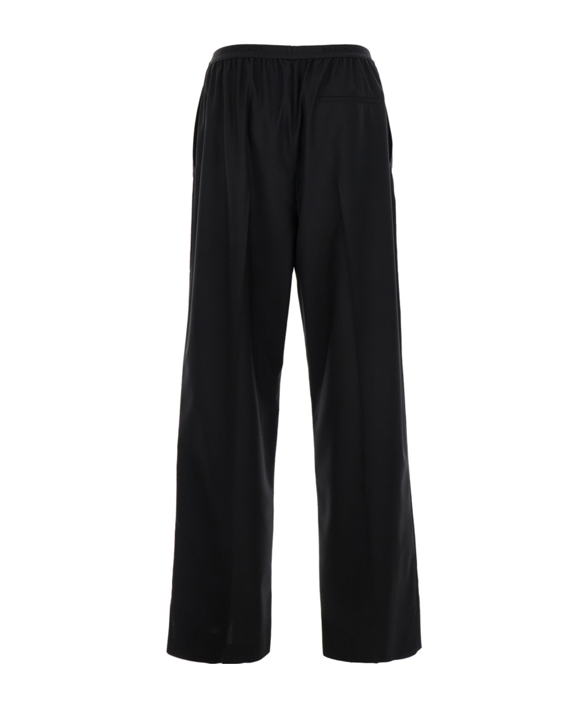 Balenciaga Logo-waistband Loose-cut Trousers In Black