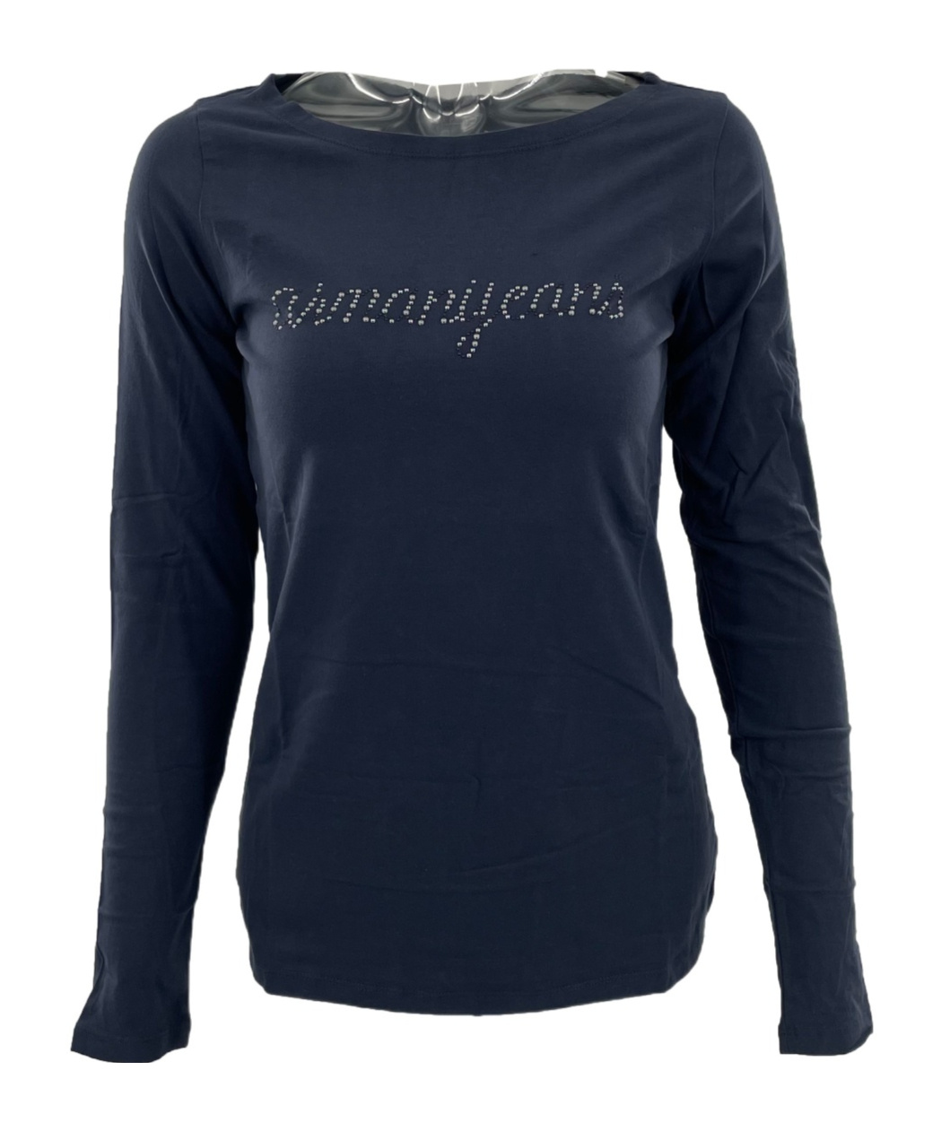 Armani Jeans Logo Long-sleeved T-shirt In Black