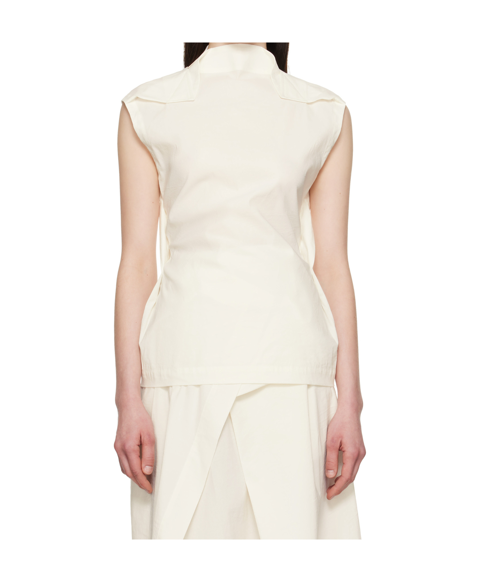 Issey Miyake Off-white Ample Top In White