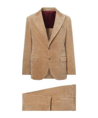 Brunello Cucinelli Cotton And Cashmere Corduroy Suit In Nude