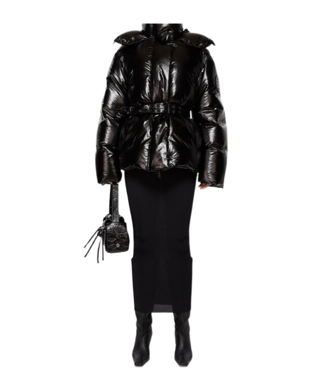 Acne Studios Belted Puffer Jacket In Black