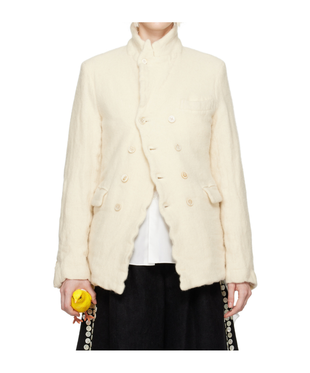 COMME DES GARÇONS DOUBLE-BREASTED LONG-SLEEVED BLAZER