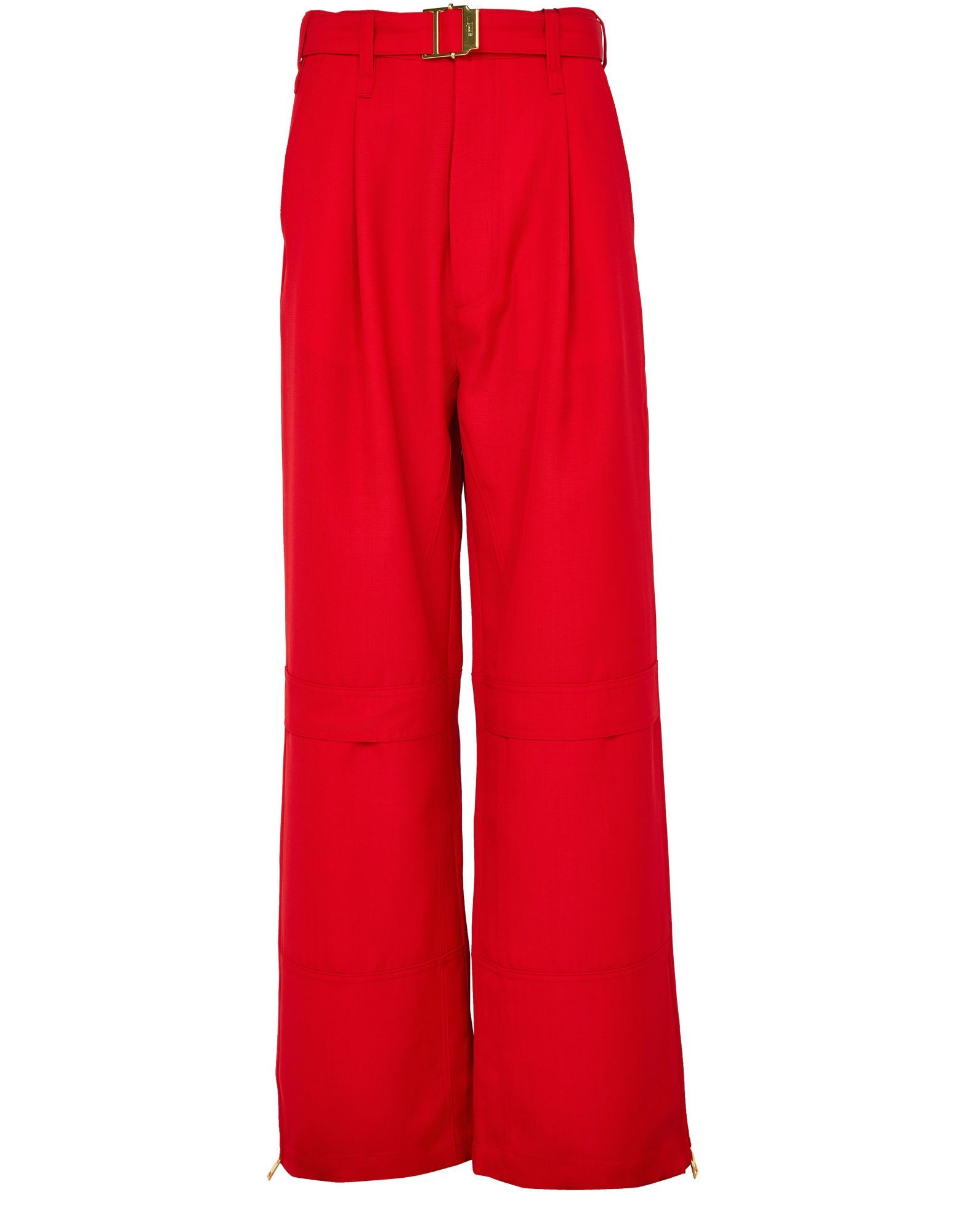 Ami Alexandre Mattiussi Fluid Wool Canvas Cargo Pants In Red