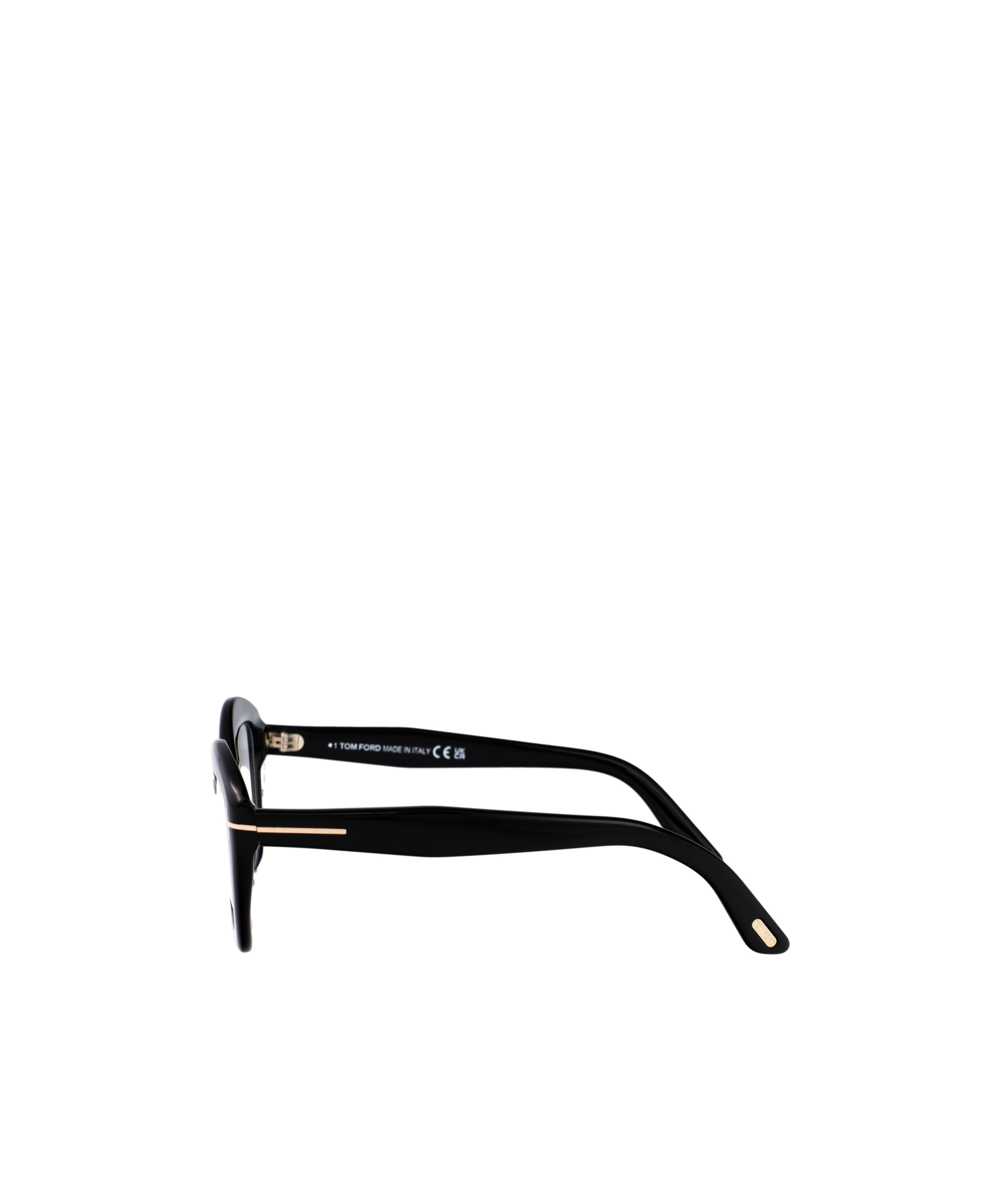 Shop Tom Ford Cat Eye Frame Plain Glasses In Shiny Black