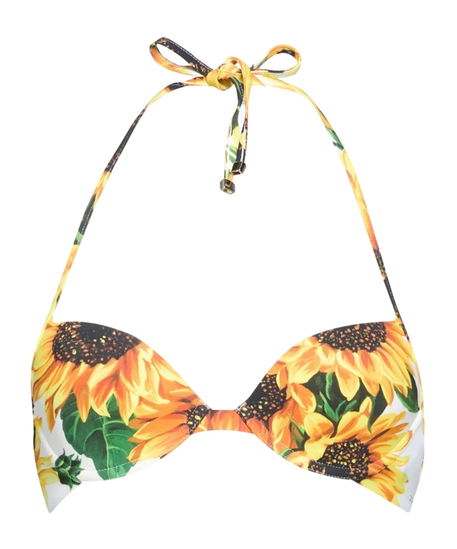 Dolce & Gabbana Floral Bikini Top In Yellow